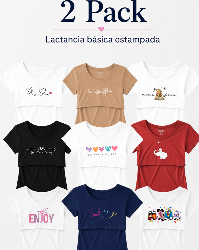 Pack 2. Lactancia Básica estampada