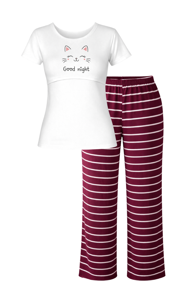 Pijama lactancia mc. Good night gatita