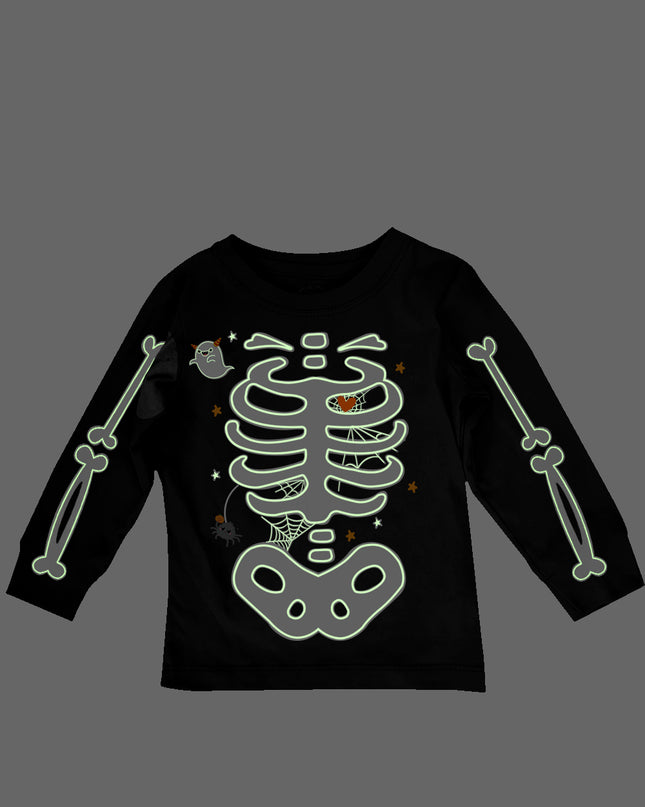Conjunto kids 6, 12 y 18 meses . Esqueletito Glow