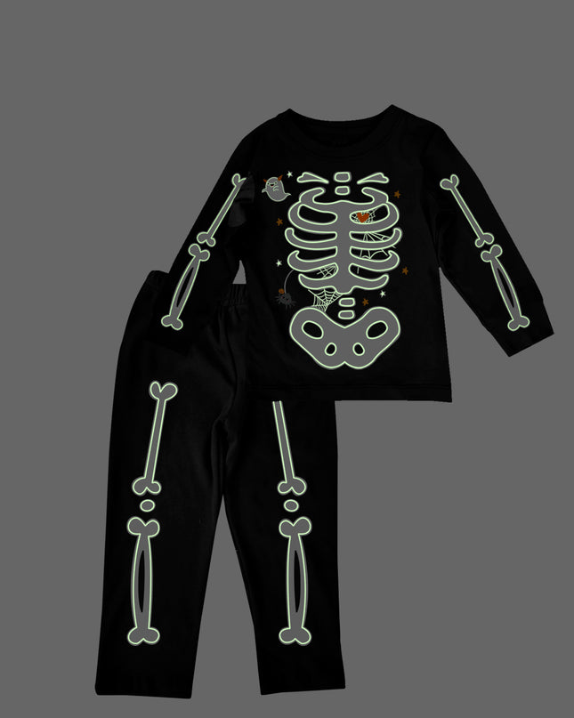 Conjunto kids 6, 12 y 18 meses . Esqueletito Glow