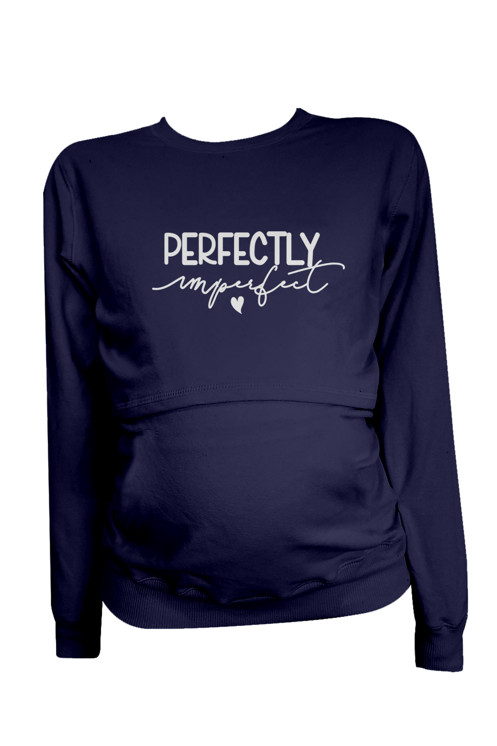 Sudadera ligera estampada Maternidad-lactancia. Perfectly imperfect navy