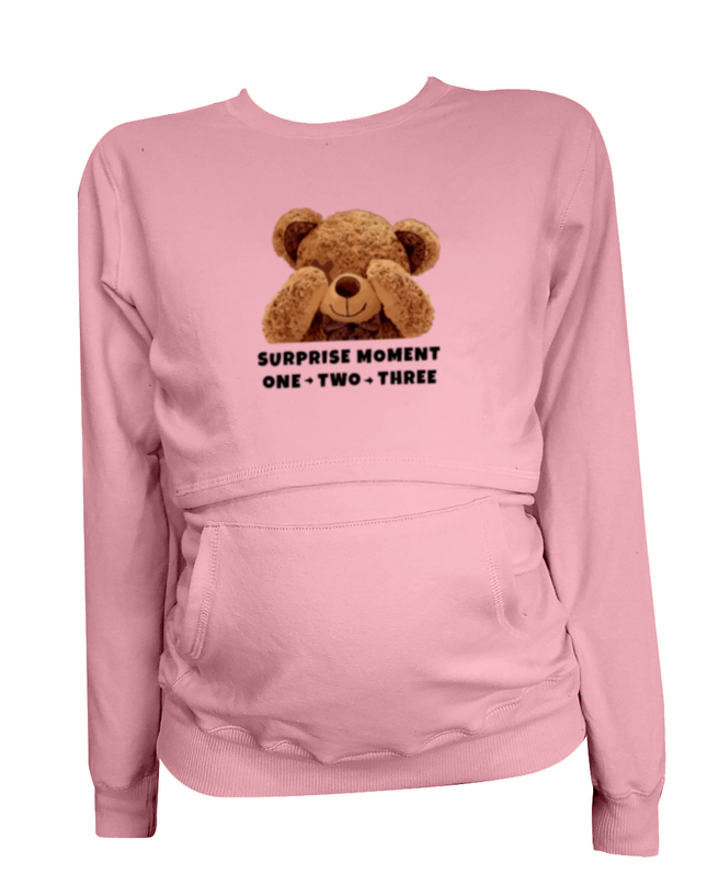 Sudadera ligera estampada Maternidad-lactancia. Bear surprise
