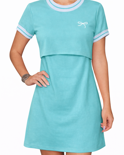 Vestido cuello deportivo Lactancia. Aqua