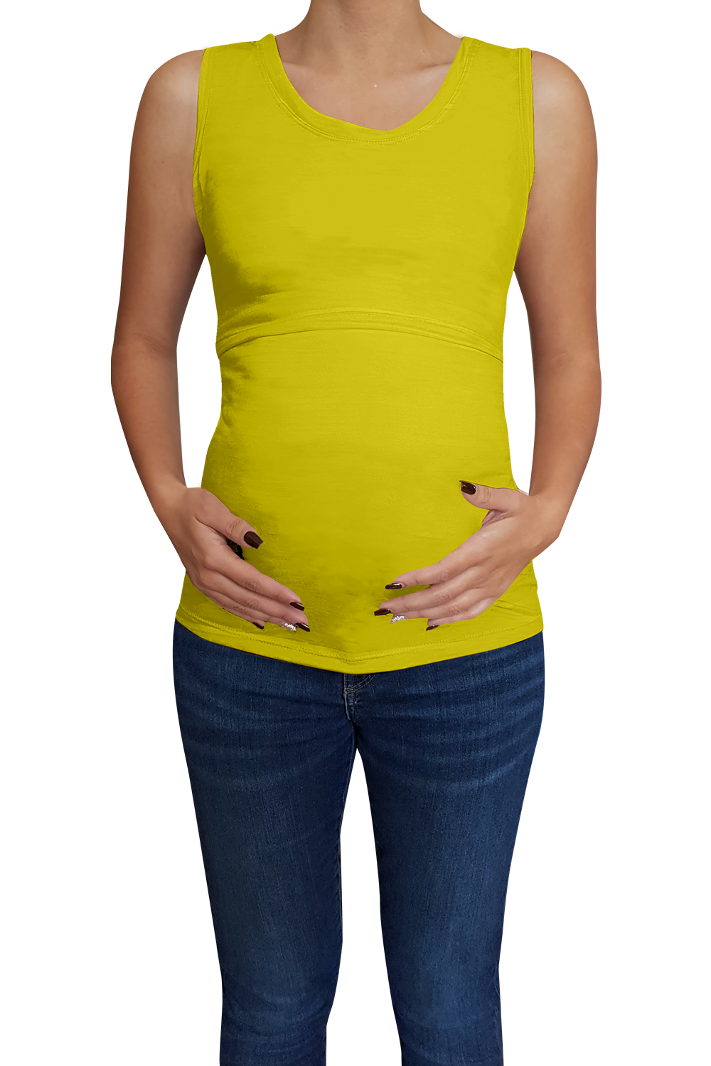 Blusa maternidad-lactancia. Tirante ancho Amarillo