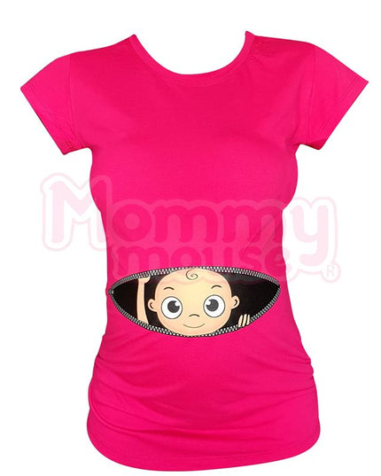 Blusa Maternidad Básica Manga corta. Cierre niño.
