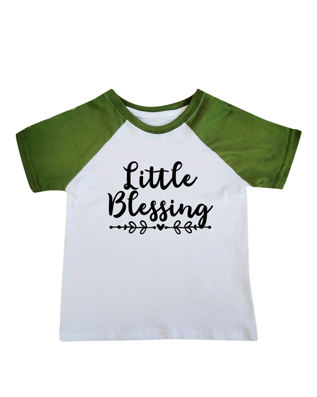 Playera Ranglan de bebé. Little Blessing