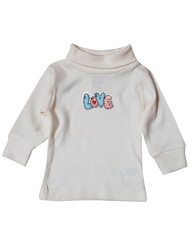 Set pantalón y playerita cuello de tortuga  - Azul Jaspe Puntos