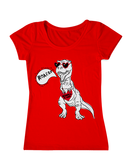 Playera Dama manga corta . Dino Love