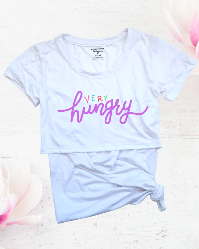 Blusa maternidad-lactancia mc estampada. Very Hungry
