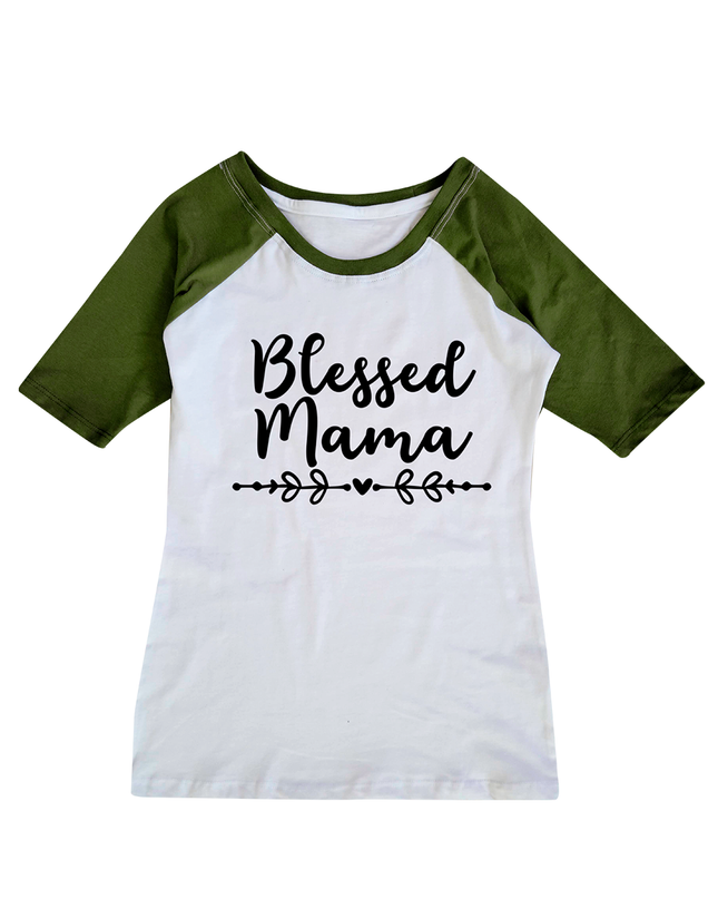 Playera Ranglan dama. Blessed Mama