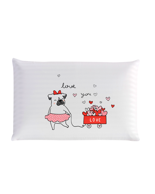 Paq-2 Fundas para almohada. Pug Love