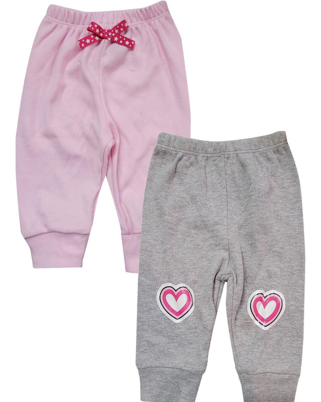 2-PACK Pantalón de algodón para bebé. Corazones