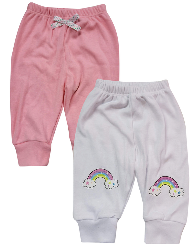 2-PACK Pantalón de algodón para bebé. Arcoiris