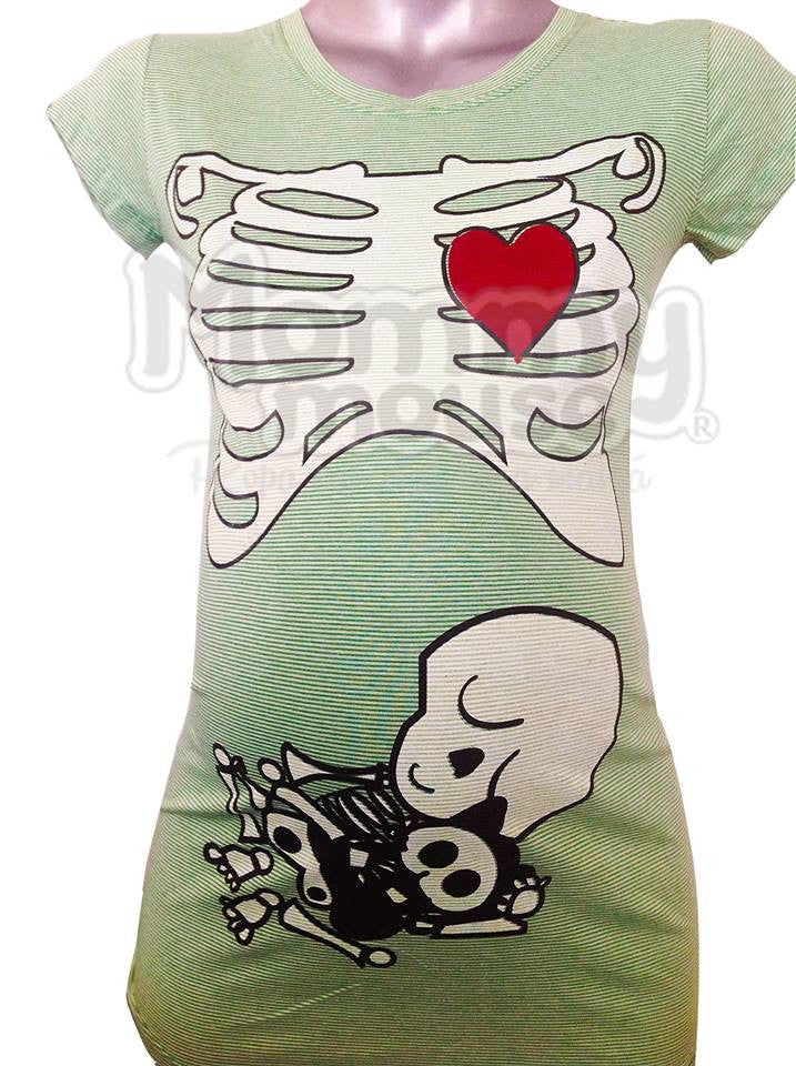 Blusa Maternidad Básica Manga corta.  Huesos Oso.