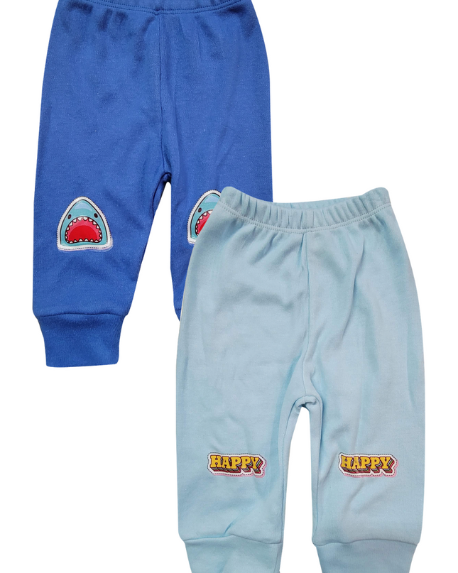 2-PACK Pantalón de algodón para bebé. Tiburón