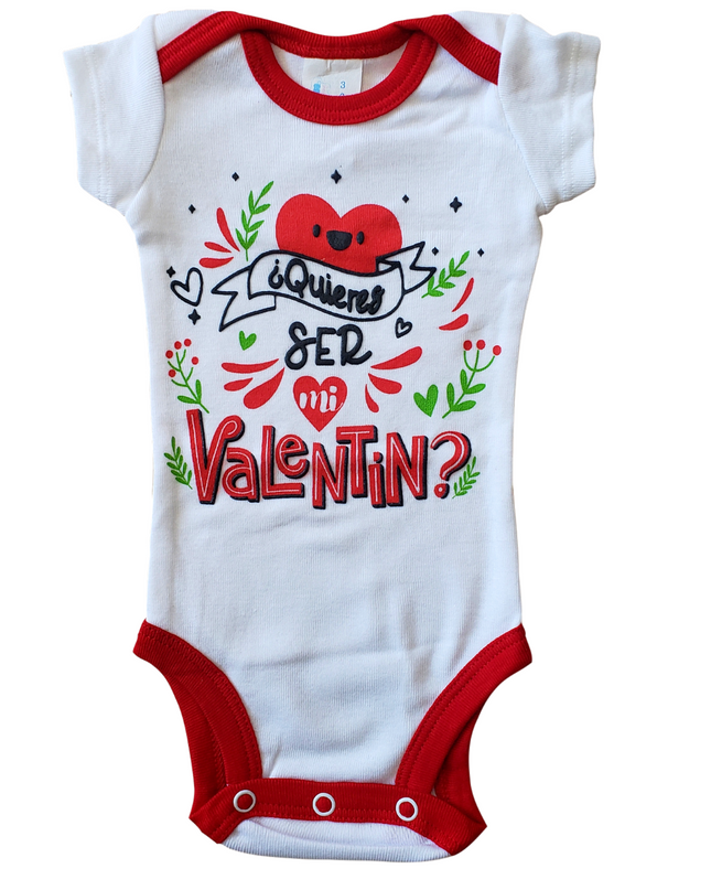 Pañalero Manga Corta Unisex. ¿Quieres ser mi valentín?