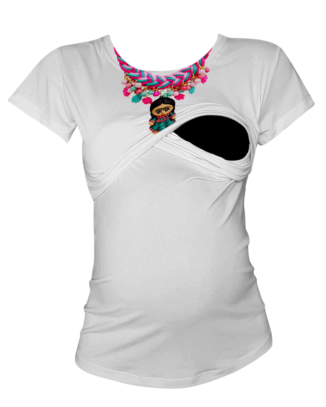 Blusa maternidad-lactancia. Collar Frida
