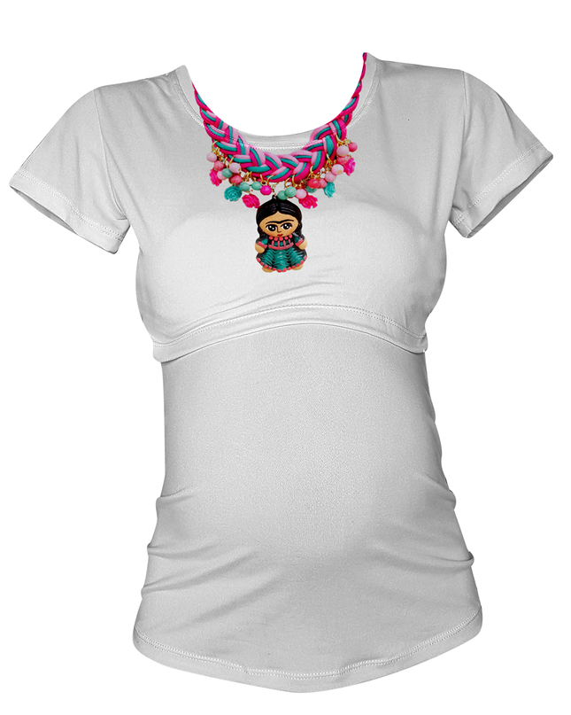 Blusa maternidad-lactancia. Collar Frida