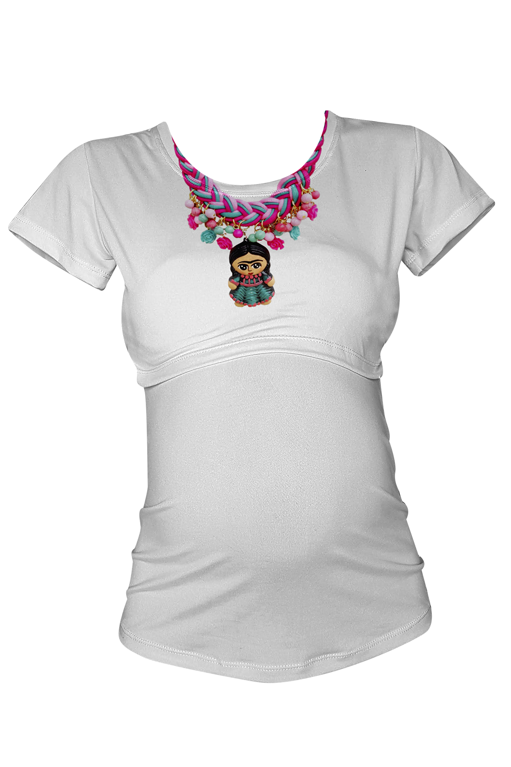 Blusa maternidad-lactancia. Collar Frida
