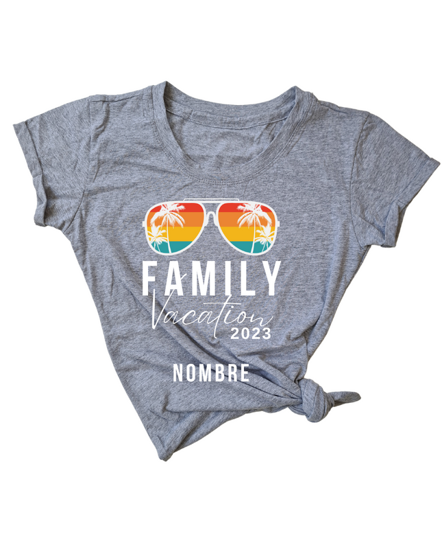 Blusa Dama nombre personalizado. Vacation sunglasses
