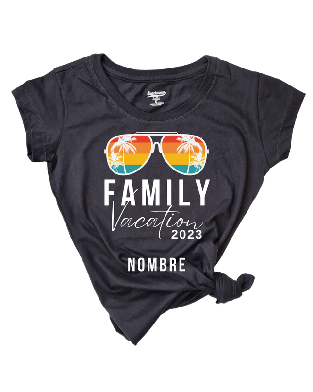 Blusa Dama nombre personalizado. Vacation sunglasses