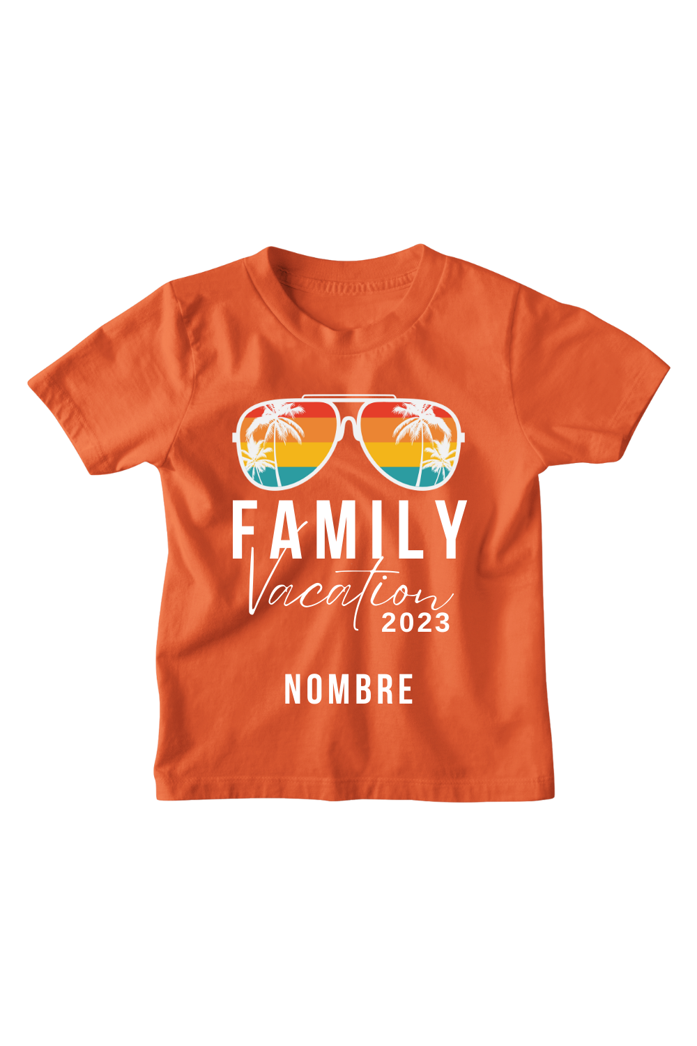 Playera Kids nombre personalizado. Vacation sunglasses