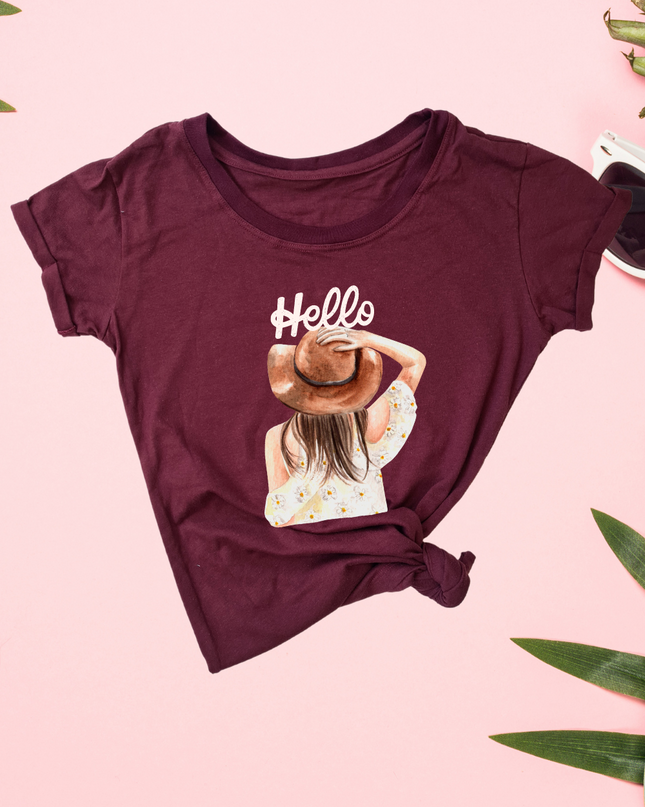 Blusa dama manga corta. Hello Girl