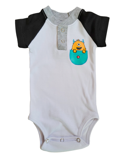 Pañalero Henley Manga Corta . Bolsita mounstro