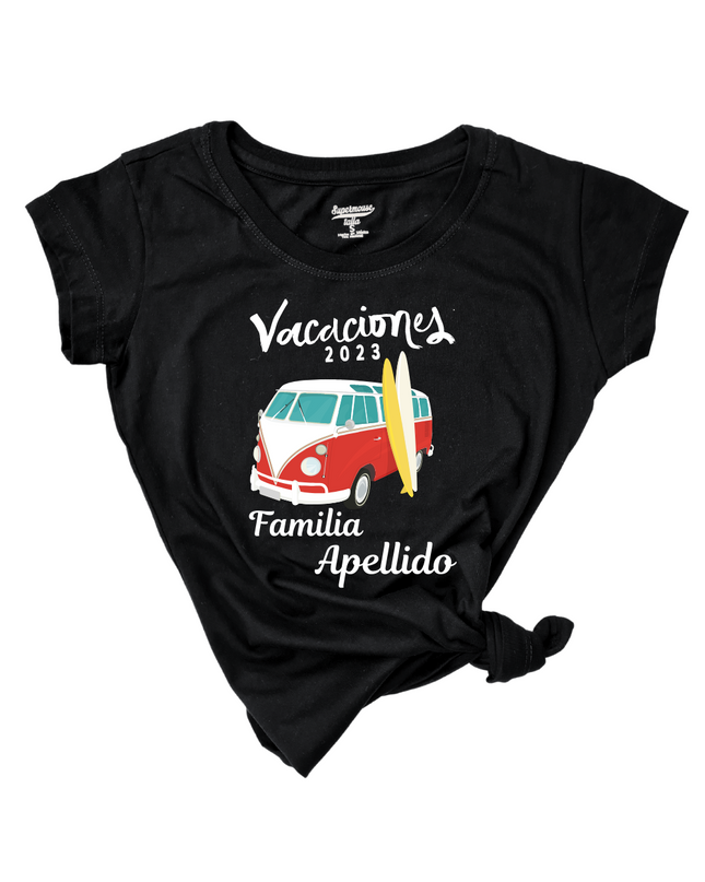 Blusa Dama nombre personalizado. Combi vacaciones