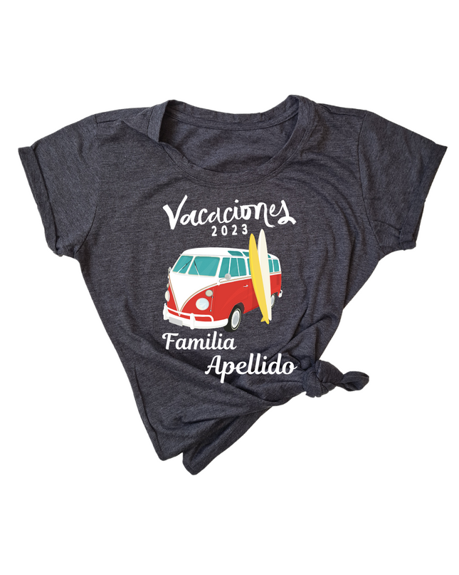 Blusa Dama nombre personalizado. Combi vacaciones