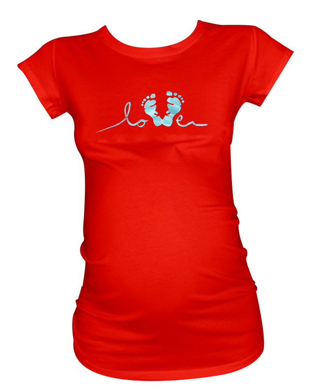 Blusa Maternidad Básica Manga corta.  Love plateado.