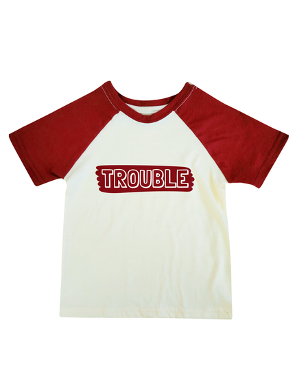 Playera Ranglan de bebé. Little Trouble