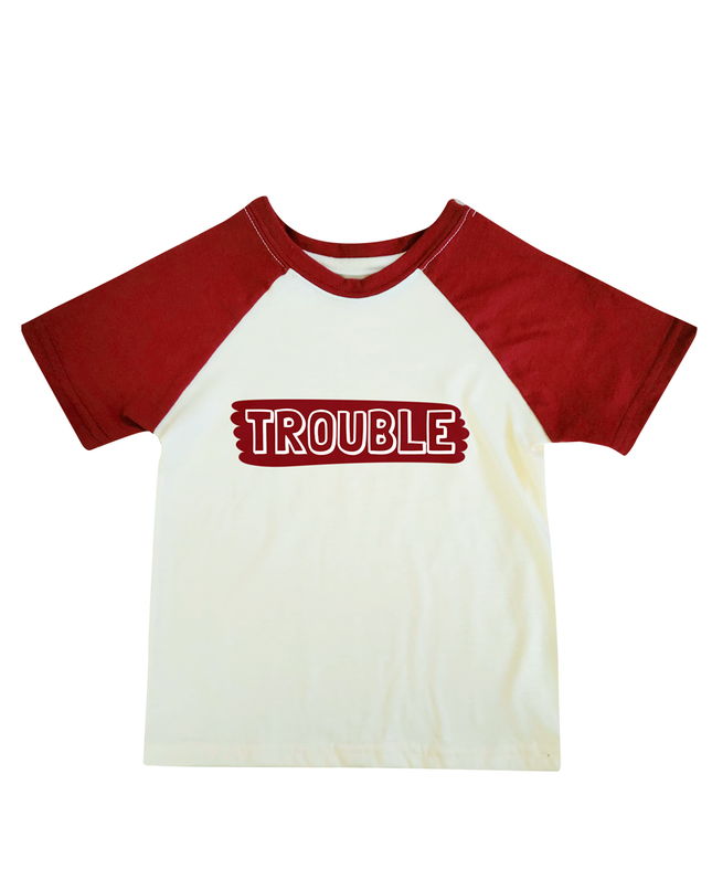 Playera Ranglan de bebé. Little Trouble