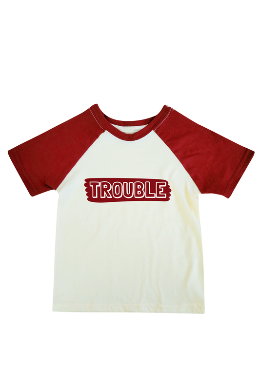 Playera Ranglan de bebé. Little Trouble