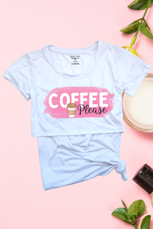 Blusa maternidad-lactancia mc estampada. Coffee please