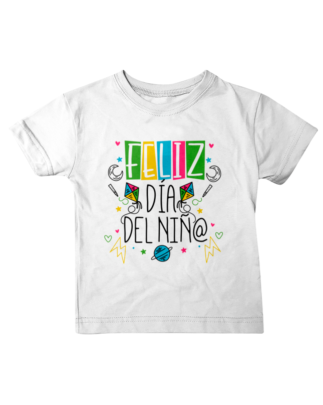 Playera Bebé manga corta . Feliz Día del niño
