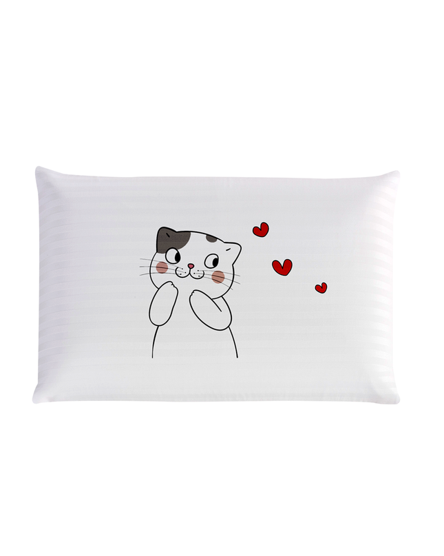 Paq-2 Fundas para almohada. Besos gatos