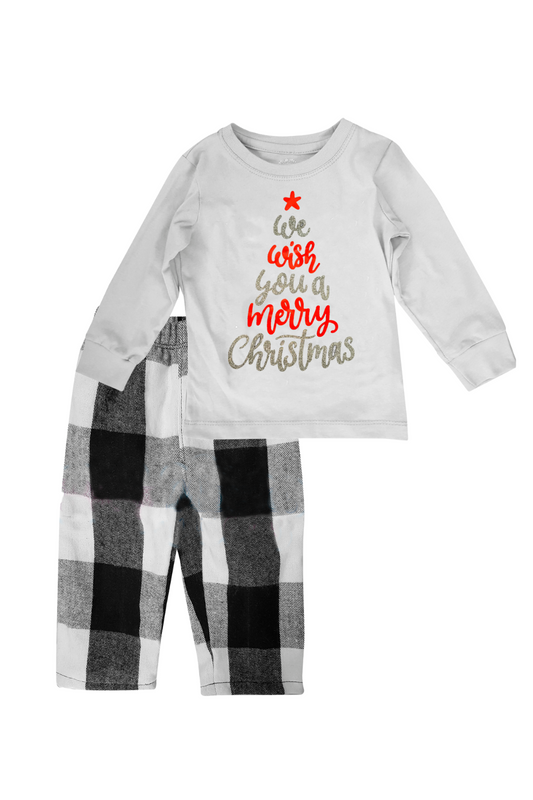 Pijama Franela 1 a 12 Años. We Wish you a merry xmas