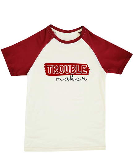 Playera Ranglan caballero. Trouble maker