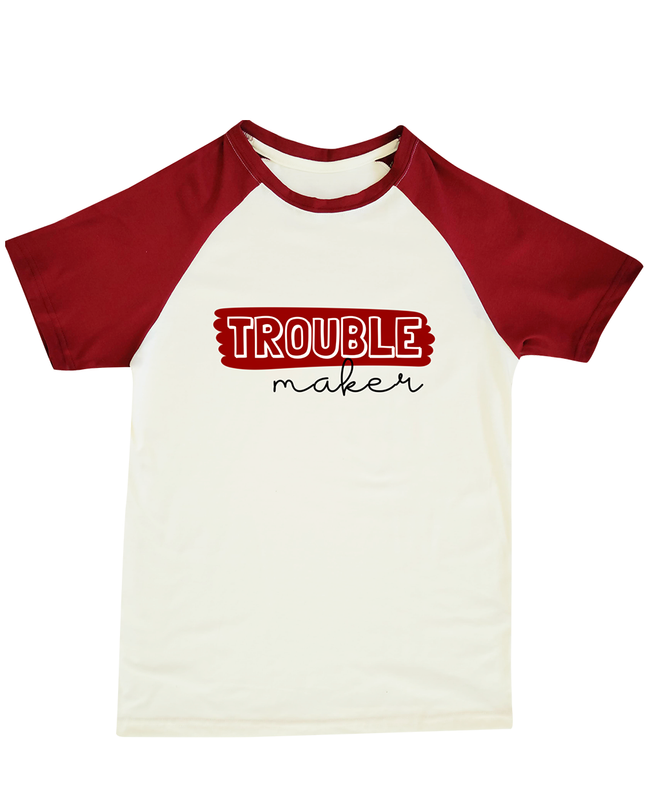 Playera Ranglan caballero. Trouble maker