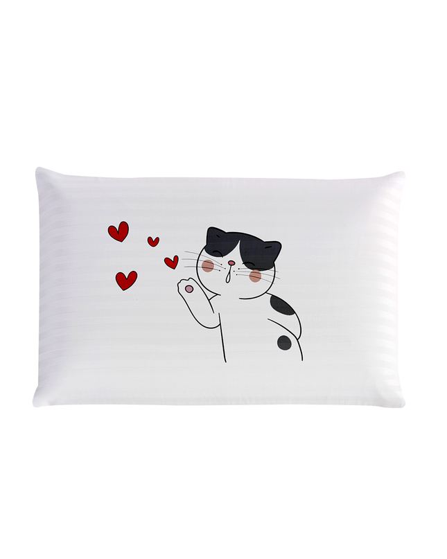 Paq-2 Fundas para almohada. Besos gatos