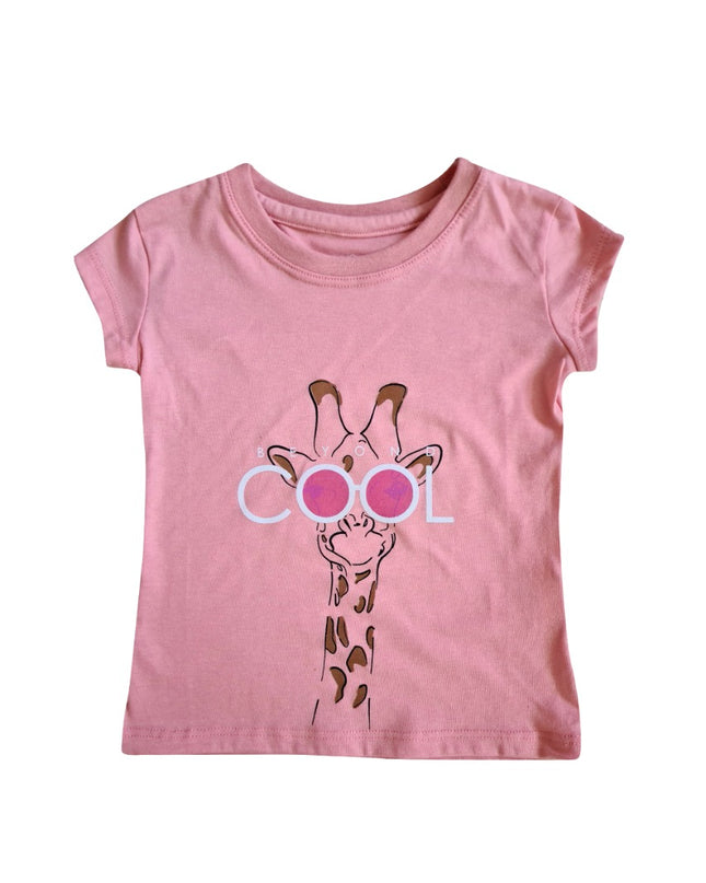Playera kids niña. Jirafa Cool Pink