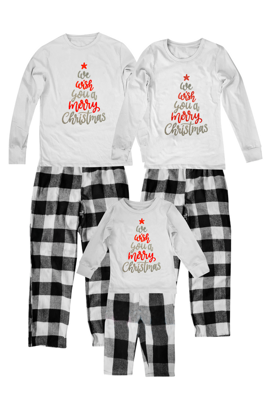 Pijama Franela 1 a 12 Años. We Wish you a merry xmas