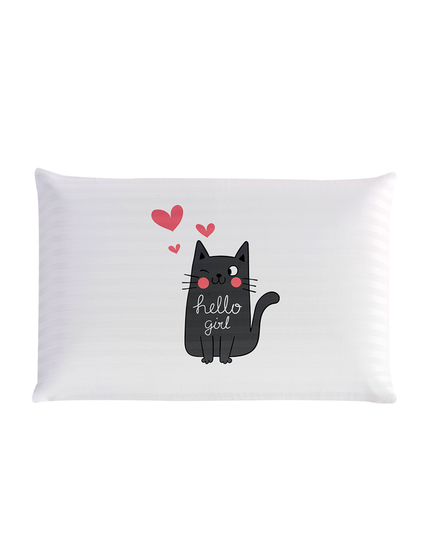 Paq-2 Fundas para almohada. Gatos hello girl