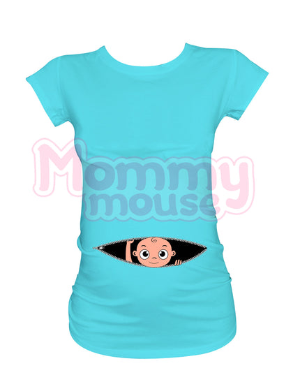 Blusa Maternidad Básica Manga corta. Cierre niño.