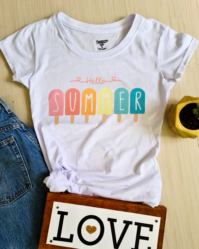 Blusa dama manga corta. Hello Summer