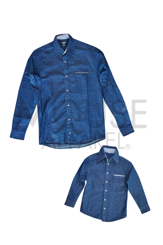 Camisa Caballero mezclilla. Stone wash