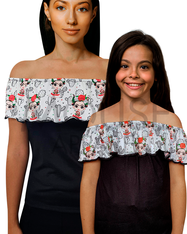 Blusa Kids. Campesina Fridas 3 meses - 8 Años