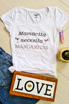 Blusa dama manga corta. Mamacita margaritas