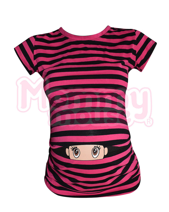 Blusa Maternidad Básica Manga corta. Nena asomada.